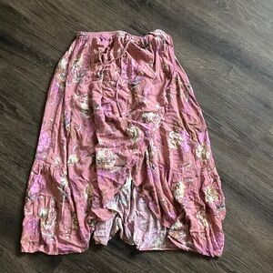 Spell High Low Floral Skirt in Pink and Cream